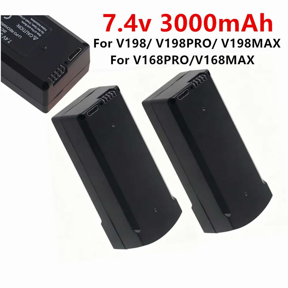 7.4V 3000mAh Lipo Battery V198 MAX PRO 8K V168PRO V168MAX drone battery Pack, suitable for spare parts of V198 GPS RC quadcopter