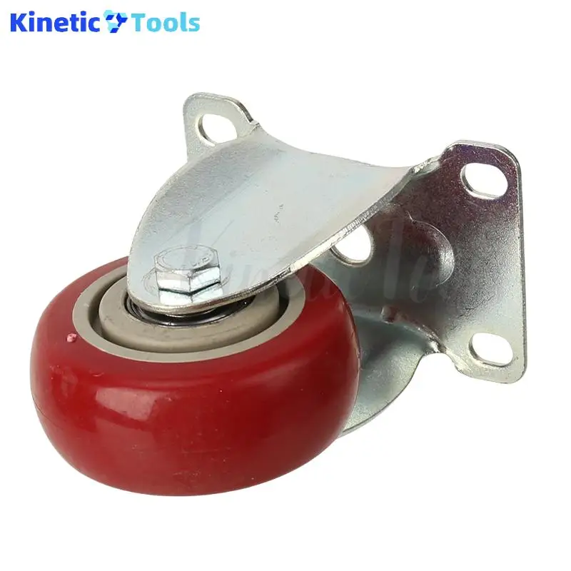 عجلة عالمية مجهزة بالفرامل بقضيب ربط M12 مقاس 3 بوصات (أحمر عناب) - عجلة شاحنة PVC كتم الصوت مقاومة للاهتراء ومحمل مزدوج #4