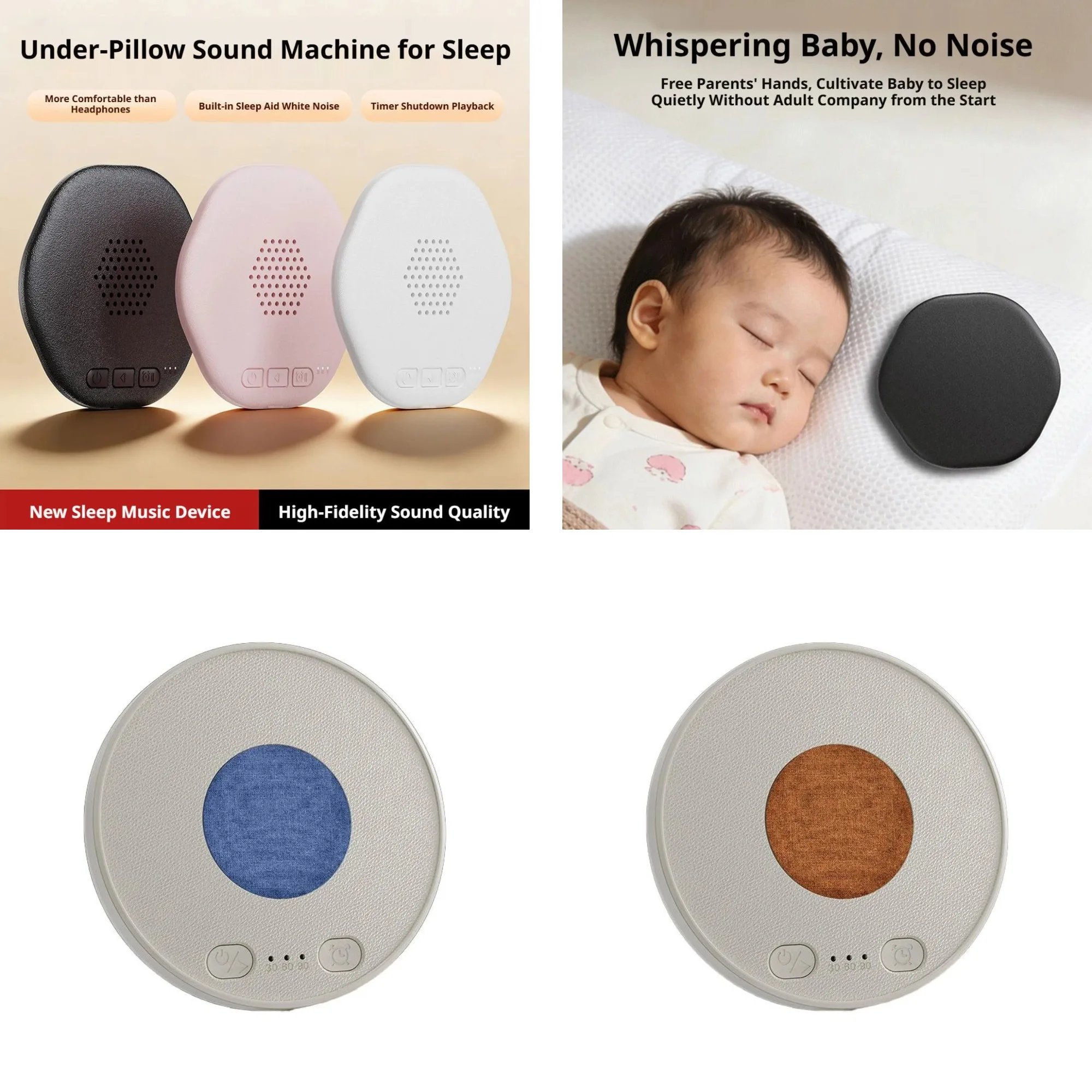 

Портативная Bluetooth-колонка для сна под подушку с Hi-Fi объемным звуком, беспроводной аудиоплеер с таймером выключения 30/60/90 минут