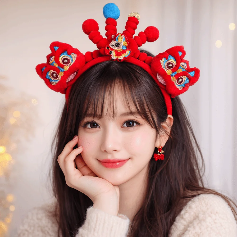 

Принцесса Лошадь Новогодний обруч для волос Головной убор Лук Древний стиль Повязка для волос Костюм Тан Бусины Аксессуары для волос ханьфу