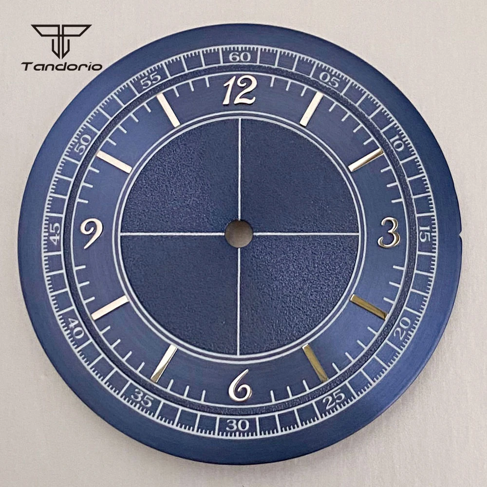 32mm Nautical Crosshair Watch Dial Blue/Silver/Rosegold Color Fit NH35 NH38 Miyota8215 ETA2824 PT5000 ST2130 Movement Mod Parts