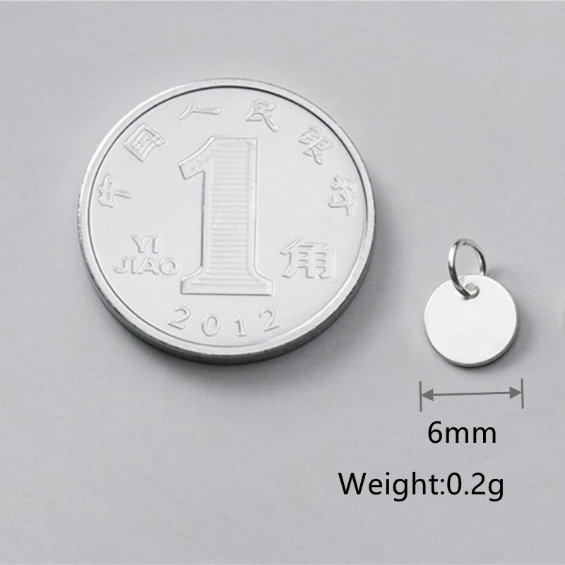100% Real Sterling 925 Silver Accaccessories Logo Card Plate Charm Pendant For Bracelets Necklaces Key Diy Material