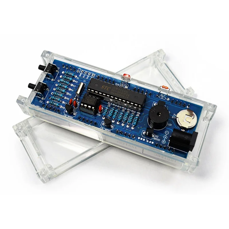 Durable-Light Control 1 Inch LED Digital Tube 51 Microcontroller Electronic Clock DIY Parts +Shell 1Set