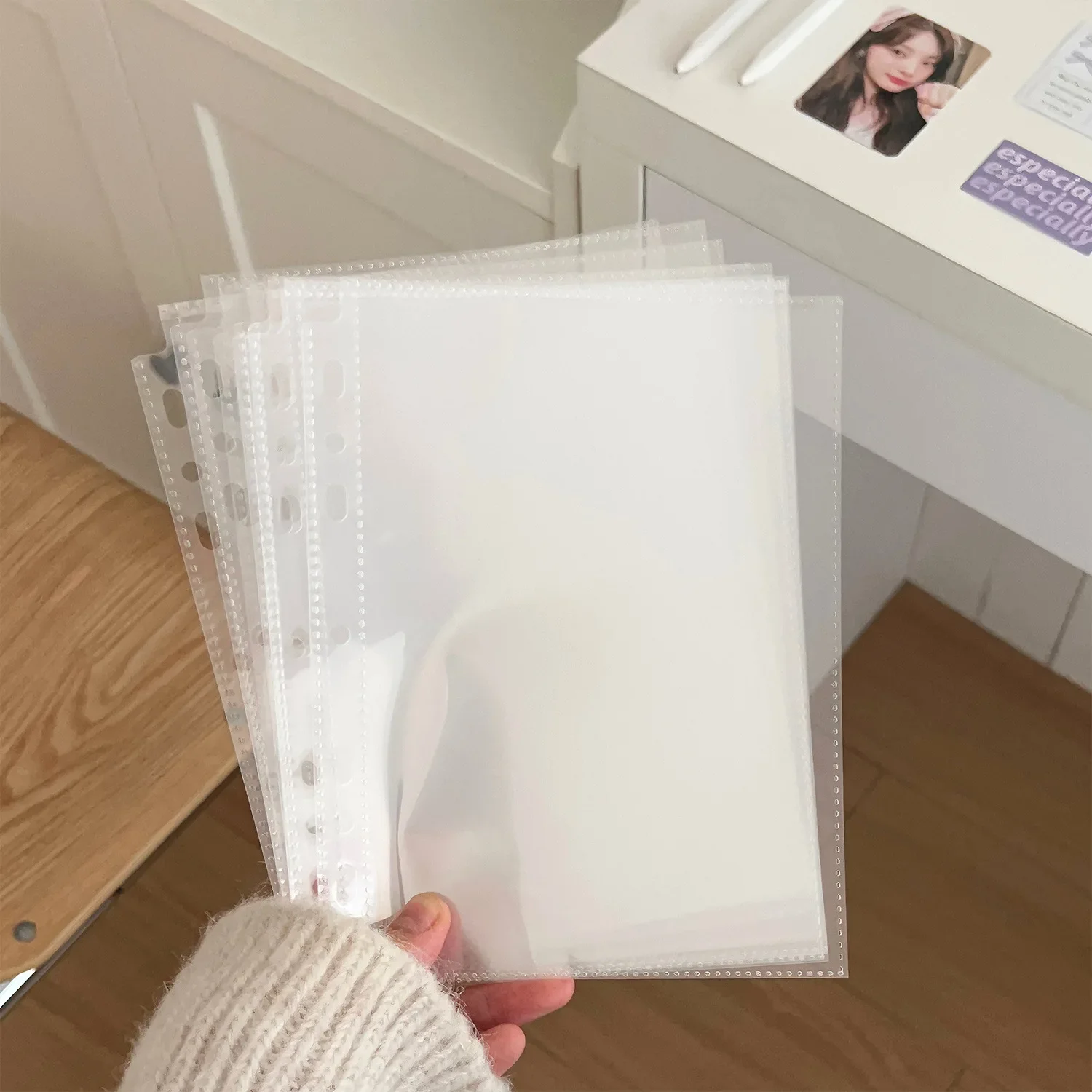A5 7 Löcher Transparent Datei Halter Notebook Lose Blatt DIY Dokument Tasche Binder Ringe PVC Lagerung Bindung Ordner