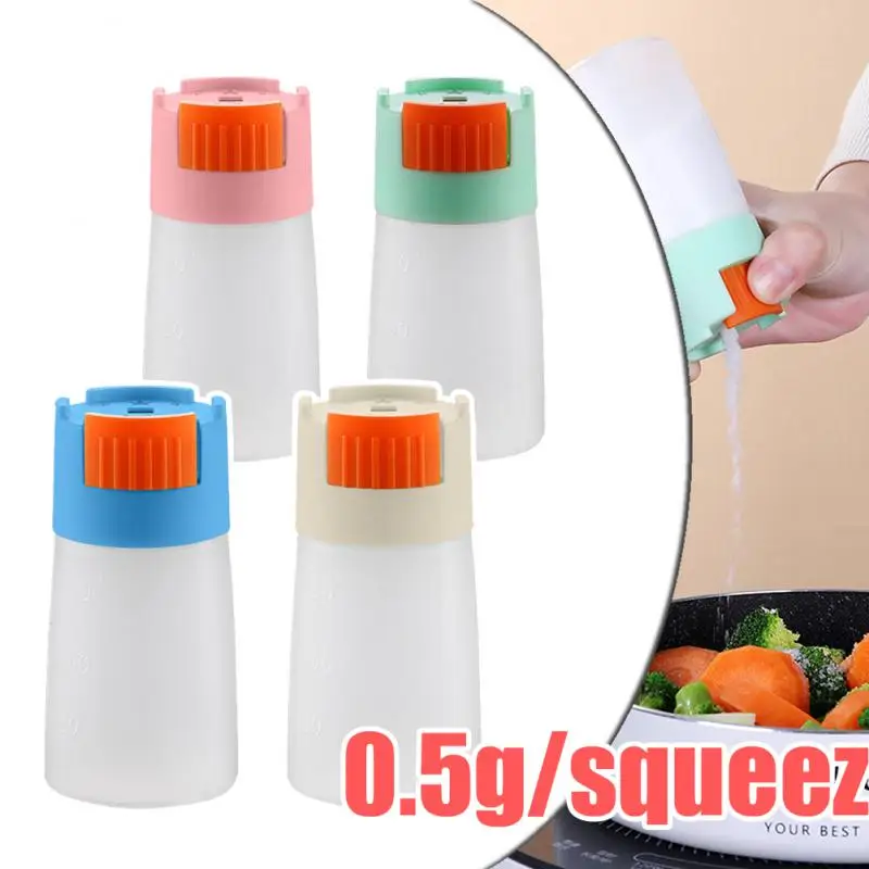 0.5g Metering Salt Shaker Push Type Salt Dispenser Salt Tank Sugar Bottle Spice Pepper Salt Shaker SpiceJar Can Seasoning Bottle