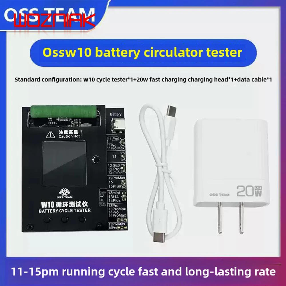 OSS W11S Battery Calibrator Efficiency Tester Full-automatic 100% Health Rises For iPhone 11-15 ProMax Battery Data Modify Tool