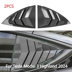 Persianas triangulares para ventana trasera de coche Tesla, parasol, decoración modificada, accesorios para automóviles, nuevo modelo 3/3 + Highland 2024