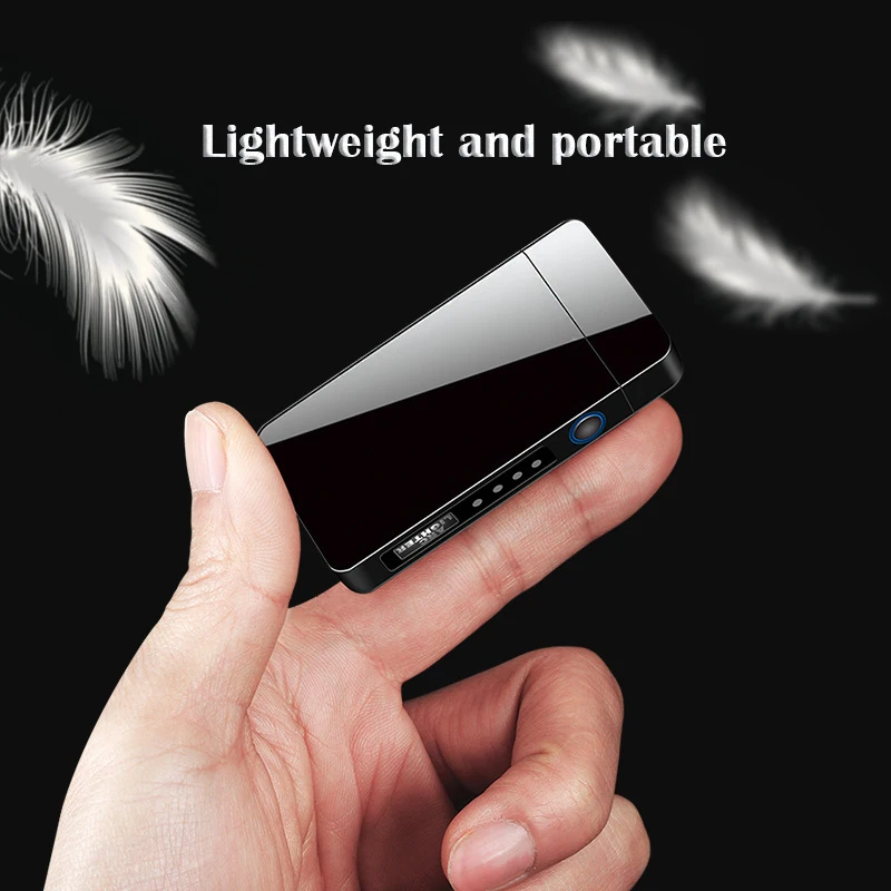 2024new Electric Dual Arc Lighter USB Rechargable Windproof Flameless Plasma Lighters Unusual With LED Power Display Men Gadget