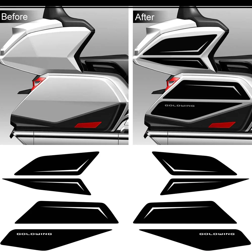 

Motorcycle Tour Cases Luggage Trunk Bag Boxs Fairing Fender Kit Knee Protector Stickers For HONDA Goldwing GL1800 GL 1800 Decals