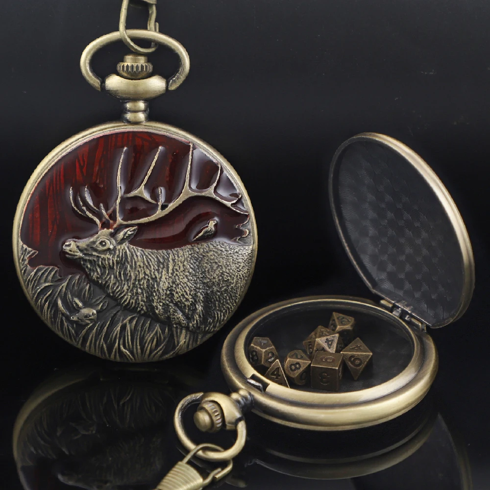

Карманные часы Dice Xmas Pendant Мини-металлические DND Dices Часы карманные часы футляр DND кубики для DND Player Рождественский подарок Подвеска