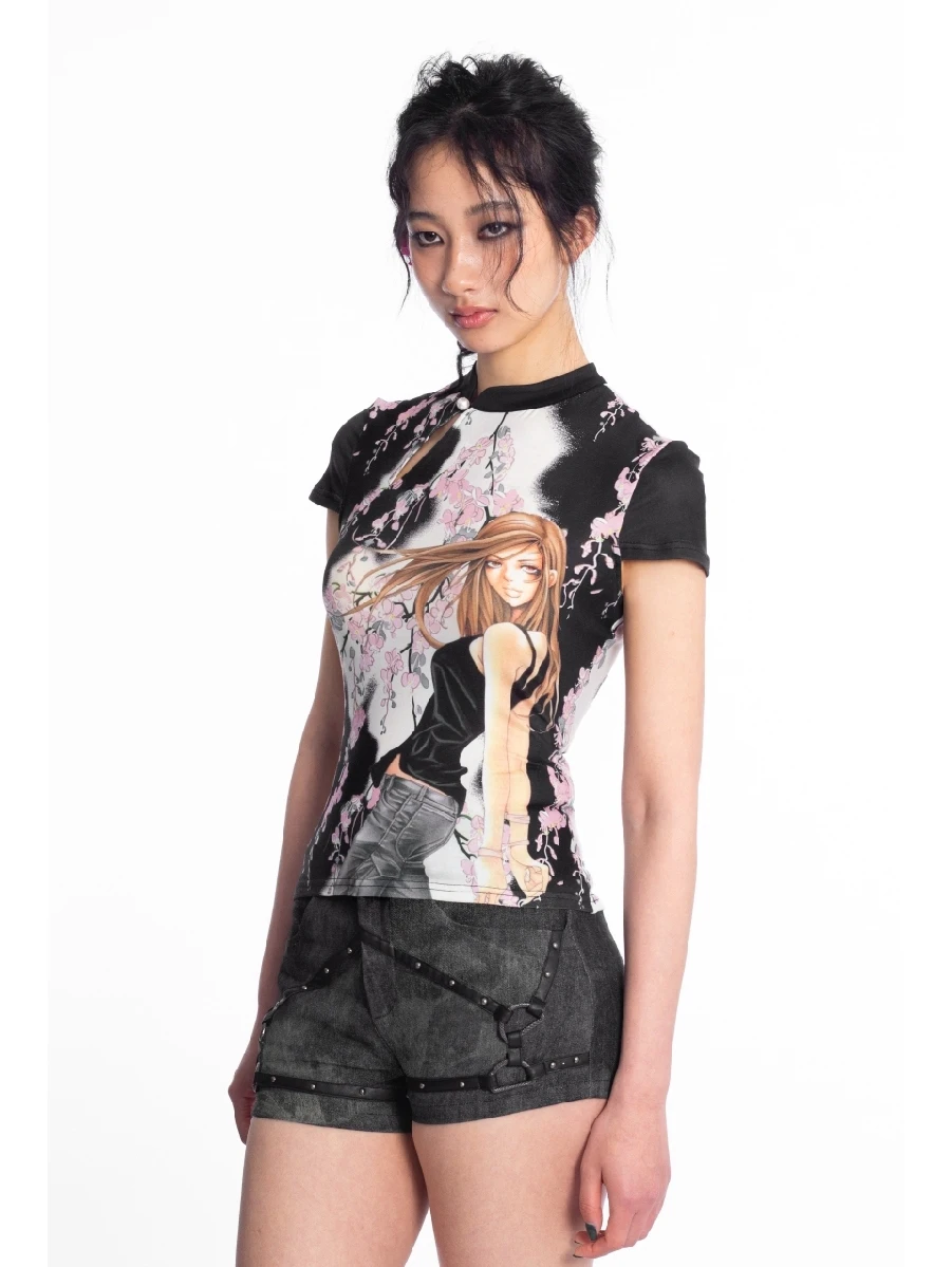 

4REGN Original Tie Dye Texture Denim Rivet ort orts Women's High Waist Stand Fit Four Seasons Polyester Casual Jeans