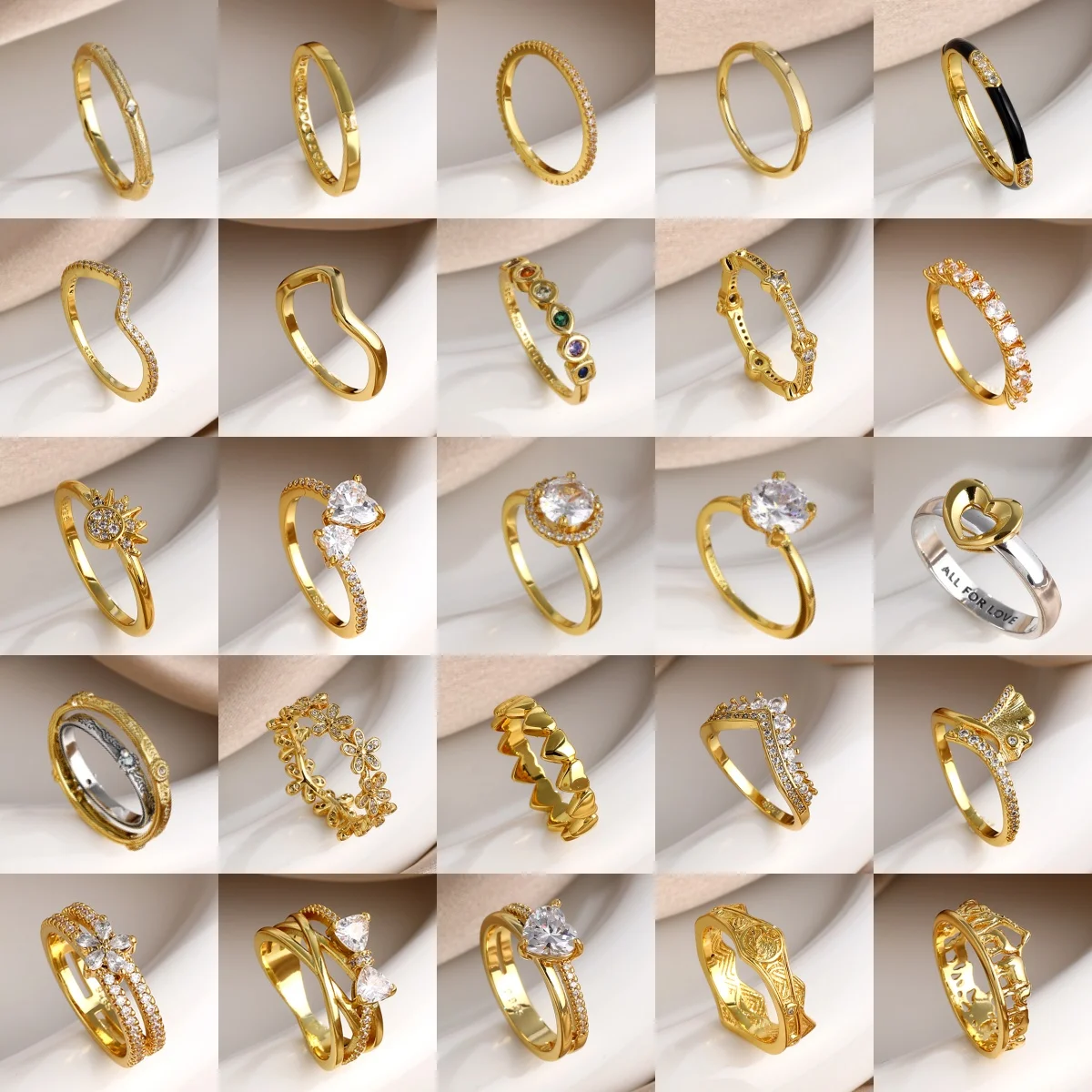 925 Silver Mickey Crown Heart shaped Bow Plated Gold Ring Wo