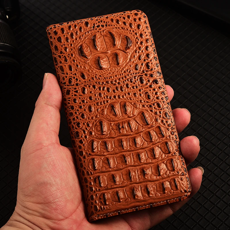 

Crocodile Claw Genuine Leather Flip Case For Oneplus Nord 5 CE5 Wallet Phone Cover Cases
