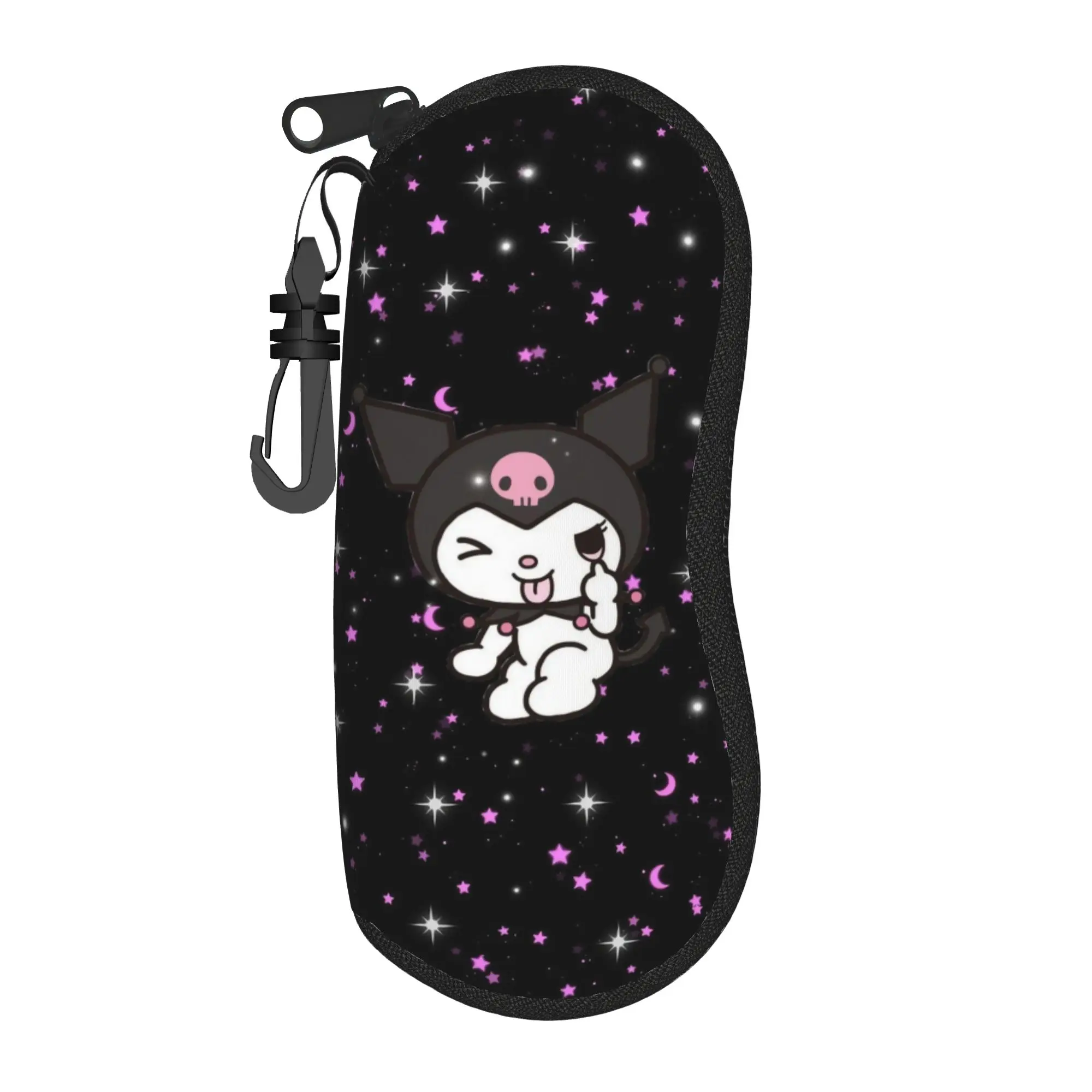 Estuche para Gafas Estilo Japonés Kuromi, Unisex, Anti-Caída, con Cierre, Caja de Almacenamiento para Gafas de Anime, Caja Anti-Presión para Lentes de Sol