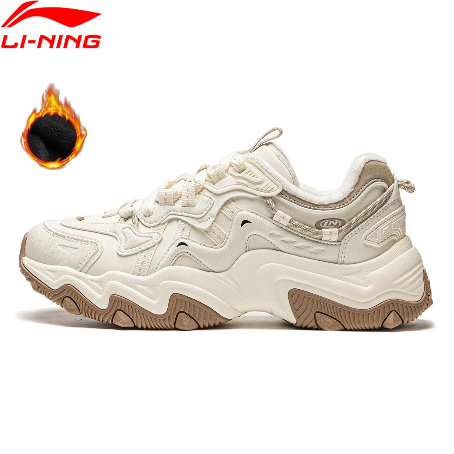 Li-Ning Women X-CLAW LITE 2 Lifestyle Shoes Winter Warm Comfortable  Wearable Sneakers Li Ning Classic Casual Shoes AGCU176