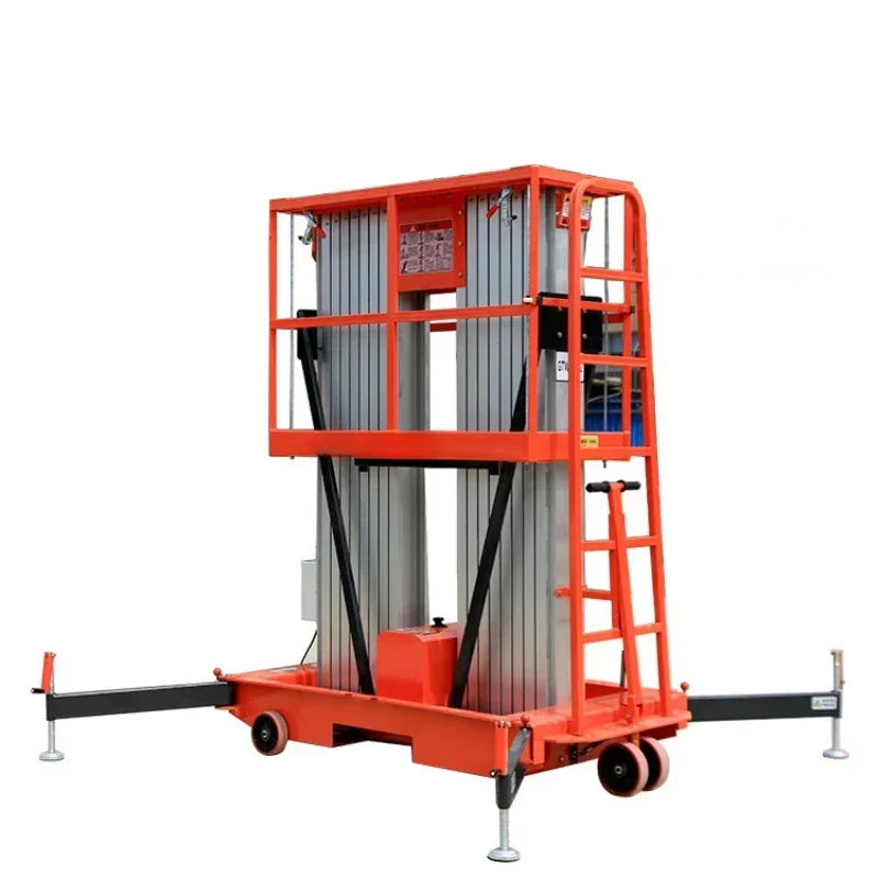 Hydraulic Vertical Telescopic Portable Aerial Working Platform Ladder Lift Double Mast Aluminum Alloy Lift Platform Hot sales