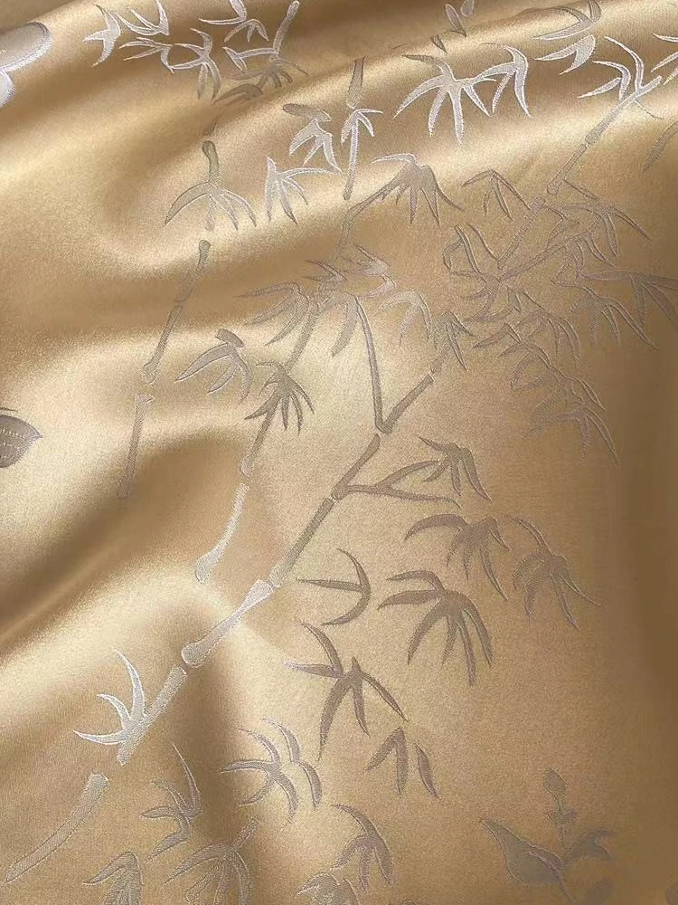 Jacquard Satin Real Silk Interwoven Fabric Heavy Crepe Cheongsam Chinese Style Clothing Cloth