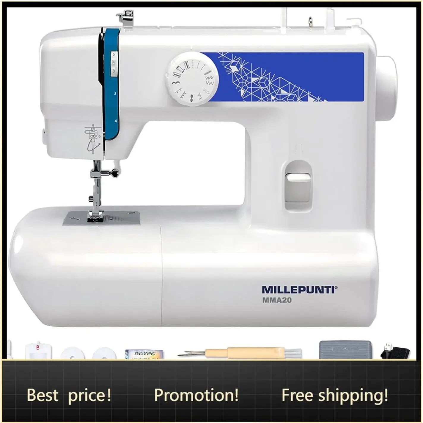 Brand new fast shippingBestsellerMMA20 First Time Sewing Machine for Beginners, 13 Stitches | Compact & lightweight beginner sew