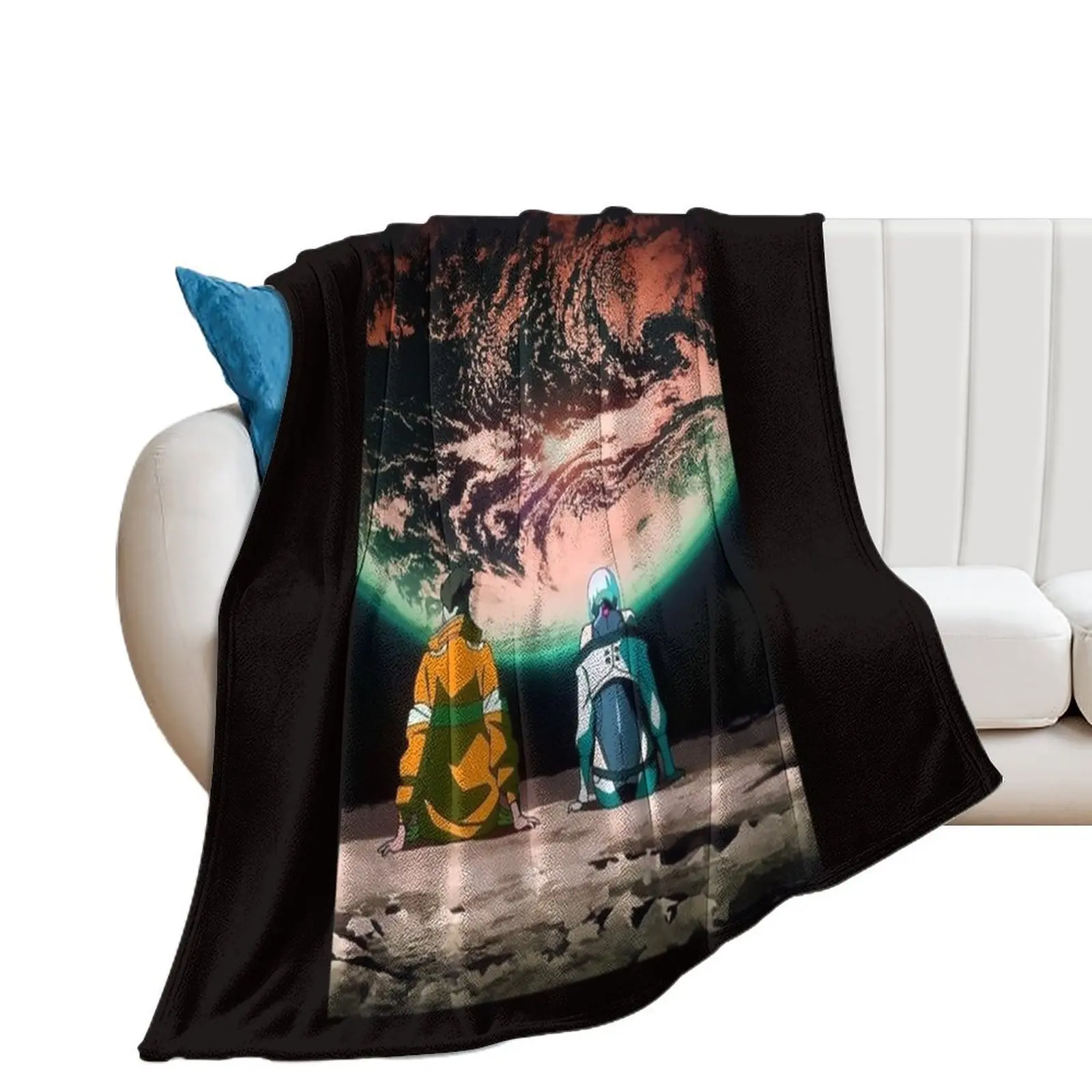 

Cyberpunk Edgerunners David and Lucy full moon Throw Blanket for babies Beautifuls Blankets