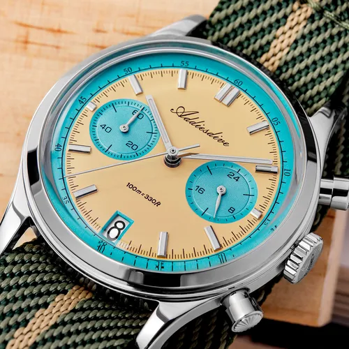 ADDIESDIVE gran oferta AD2095 relojes para hombres cronógrafo multifunción 38mm AR revestimiento relojes de pulsera de cuarzo VK64 reloj impermeable