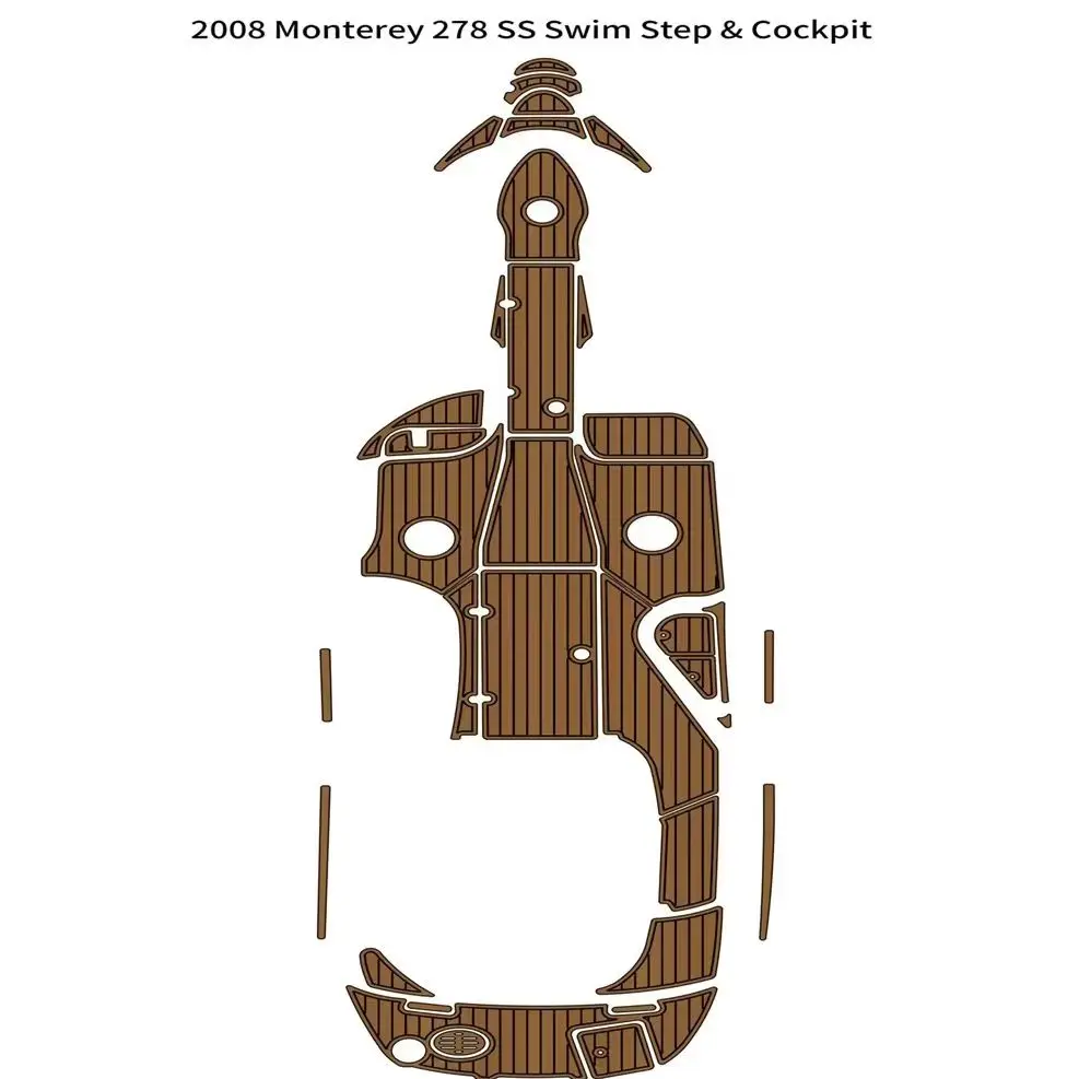 

2008 Monterey 278 SS SwimPlatform Cockpit Pad Boat EVA Foam Faux Teak Deck Floor Mat Seadek Gatorstep Style Self Adhesive av1e