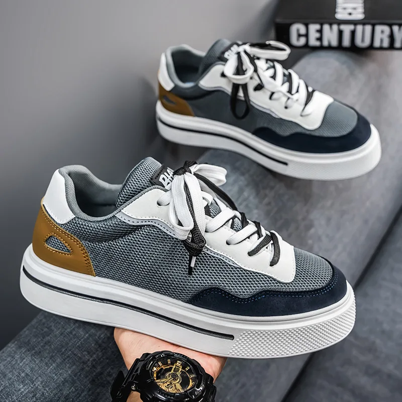 2026 New Men's Spring Fitness Sports Shoes Casual Running Board Shoes Comfortable Breathable Upper Durable Rubber Outsole