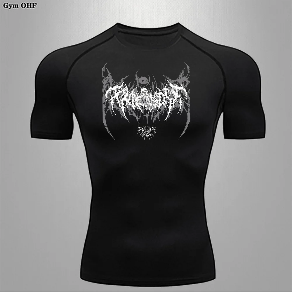 Outdoor Casual T shirt Cycling Suit Gym Treadmill Running Shirt Breathable Quick Drying New Printed Tight Fitting T shirts Man
