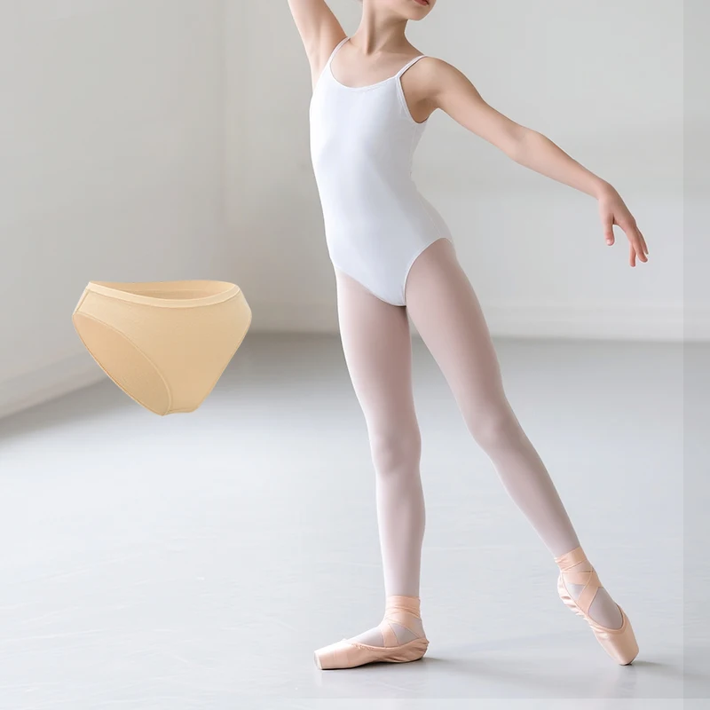 High Crotch Dance Briefs for Woman Soft Breathable Cotton Underwear Beige White Solid Short Underpants