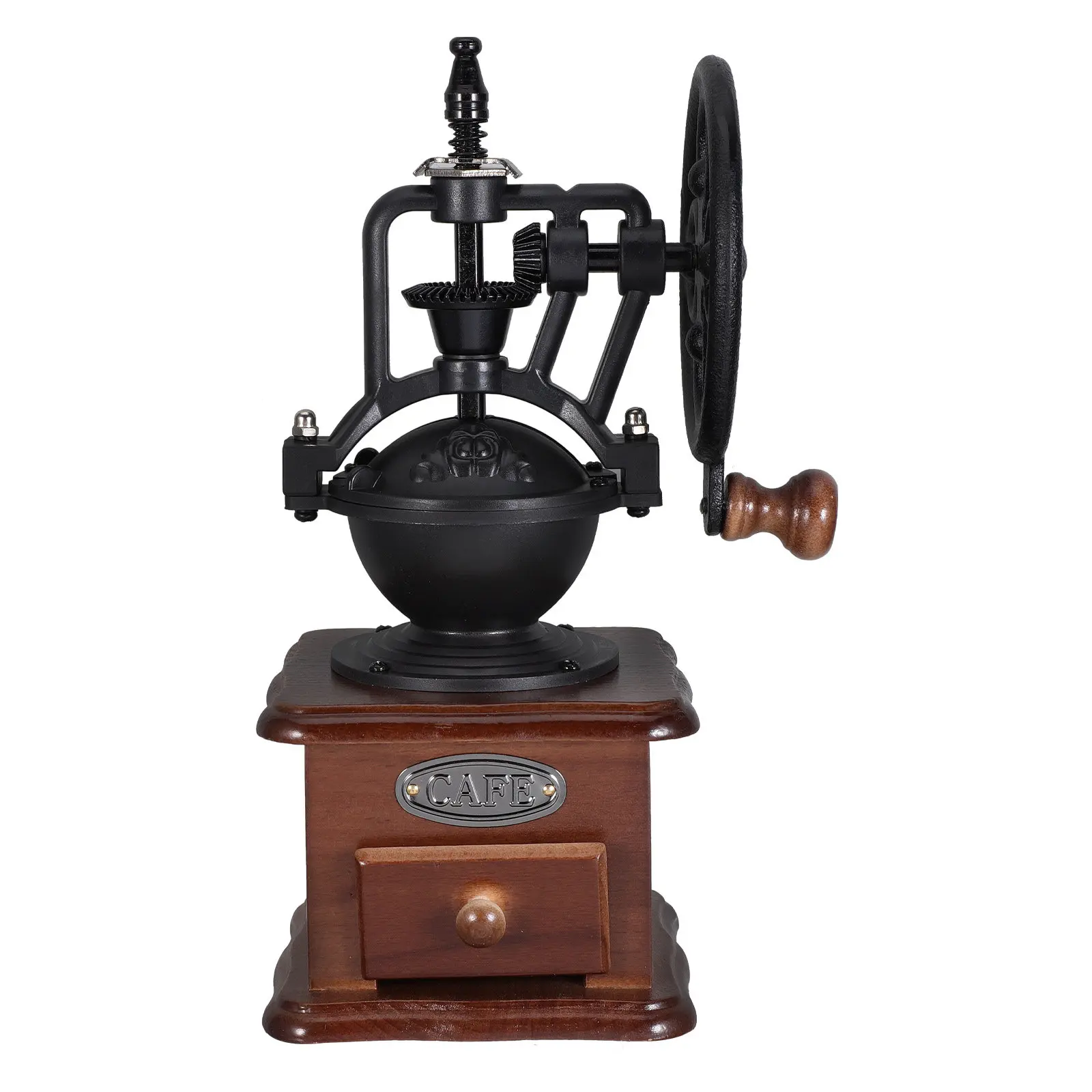 

Wooden Manual Coffee Grinder Hand Crank Small Size Portable Kitchen Mill for Fresh Coffee Beans Spice Grinding Camping