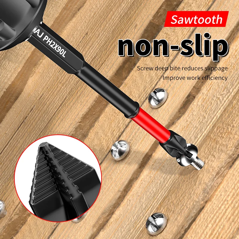 

12-Piece Anti-Slip Screwdriver Bit Set - Magnetic Hex Shank Bits for Secure Fastening in Wood/Metal/DIY - Cr-V Steel