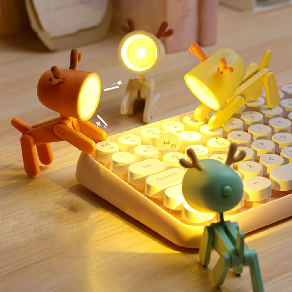 

6 PCS Mini LED Desk Lamp Cute Small Phone Holder Night Light Adjustable Portable Reading Table Night Lamp for Kids Students