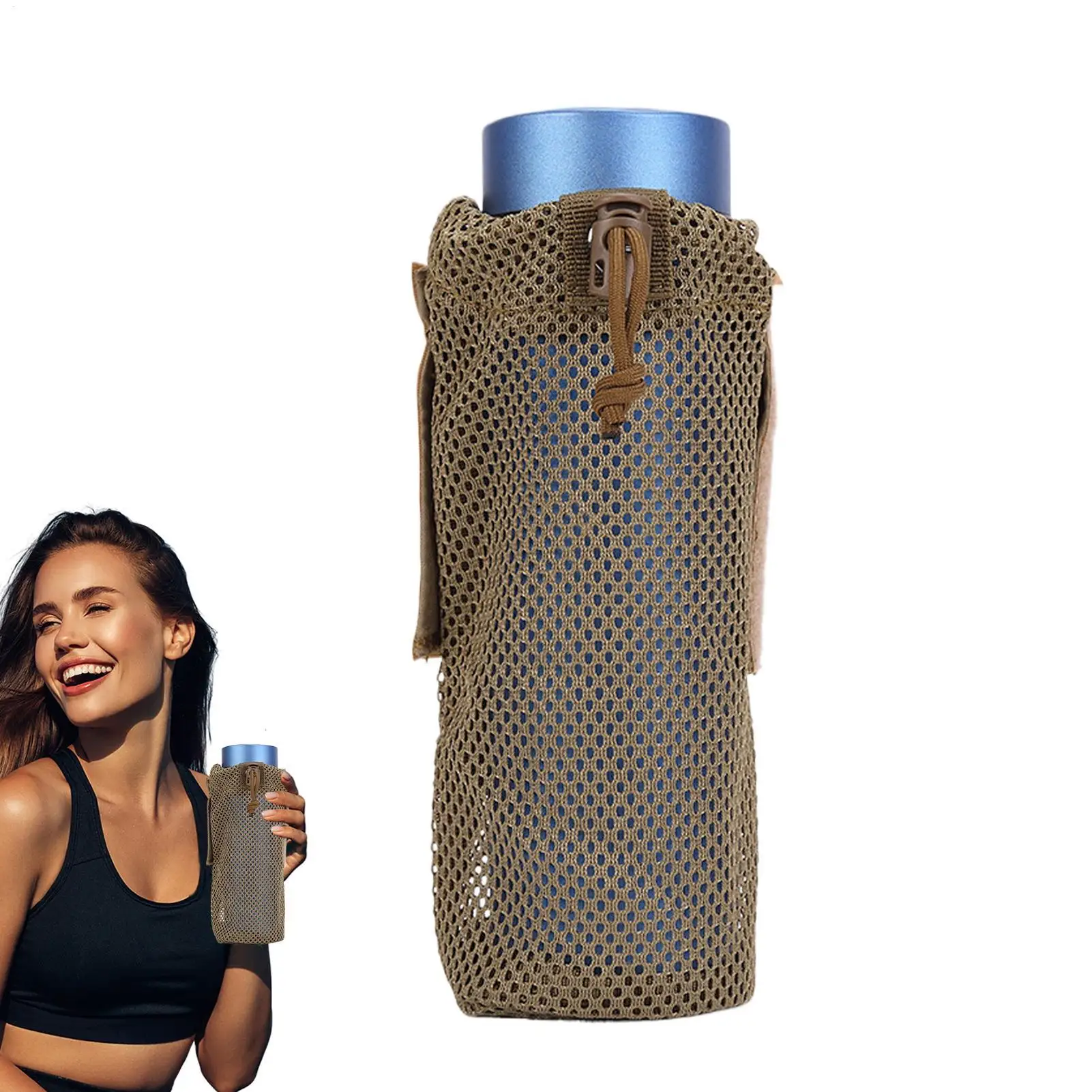 

Water Bottle Kettle Carrier Foldable Pouch Holder With Adjustable Drawstring Stable Portable Leakproof Waterbottle Sleeve For