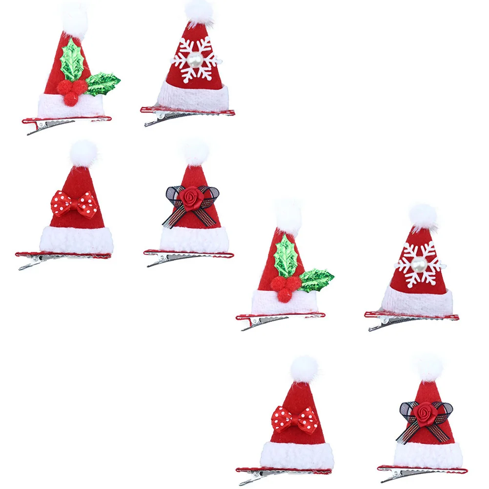 

8 шт., рождественская шляпа, декор, заколки для волос в виде снежинок, прочные, прочные, устойчивые, обесцвечивание, вечерние, свадебные, банкетные, церемониальные