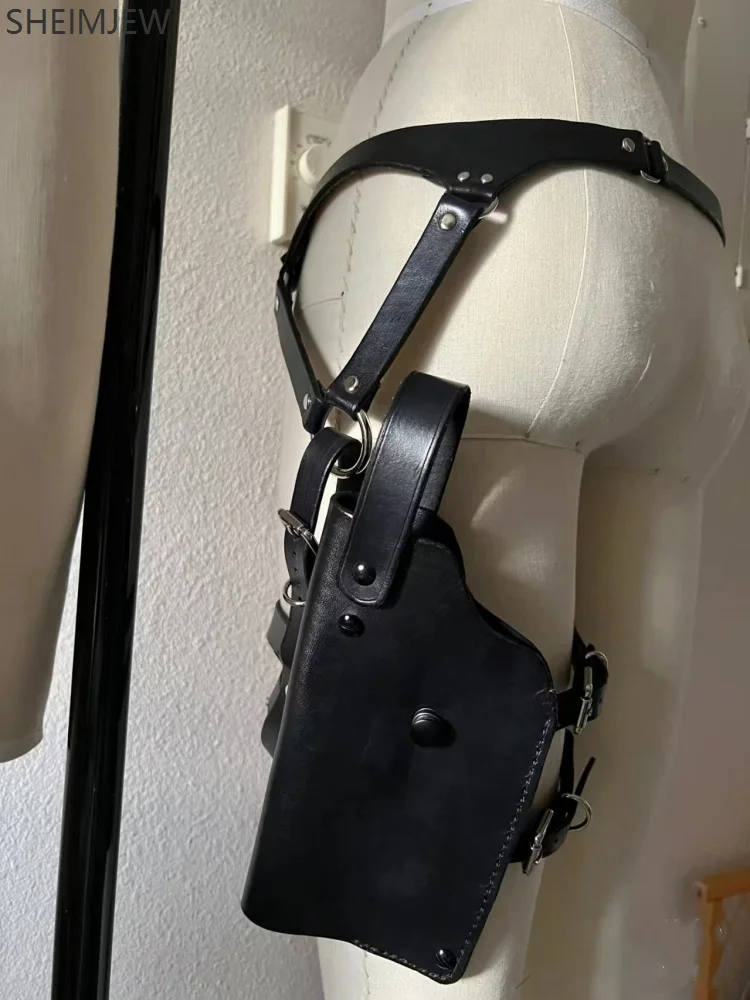

Game Single-leg Holster Western Cowboy Leg Bag Carnival Role-playing Gunstock Belt Costume Leather Live Shooting Accessories