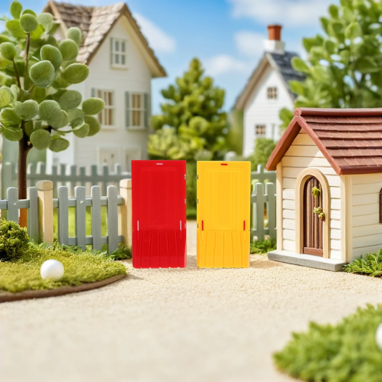 

32pcs Micro Landscape Mini Barricade Signs Outdoor Scene Decoration Orange Cones Driveway Props Lightweight Miniature