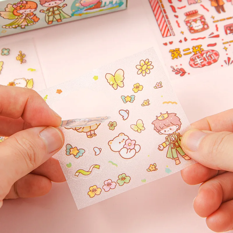 Kawaii Cartoon Poster Stickers Cute Sticker Diy Diary Planner Decoration Sticker Scrapbooking Stationery Kids Toys 8Pcs Set