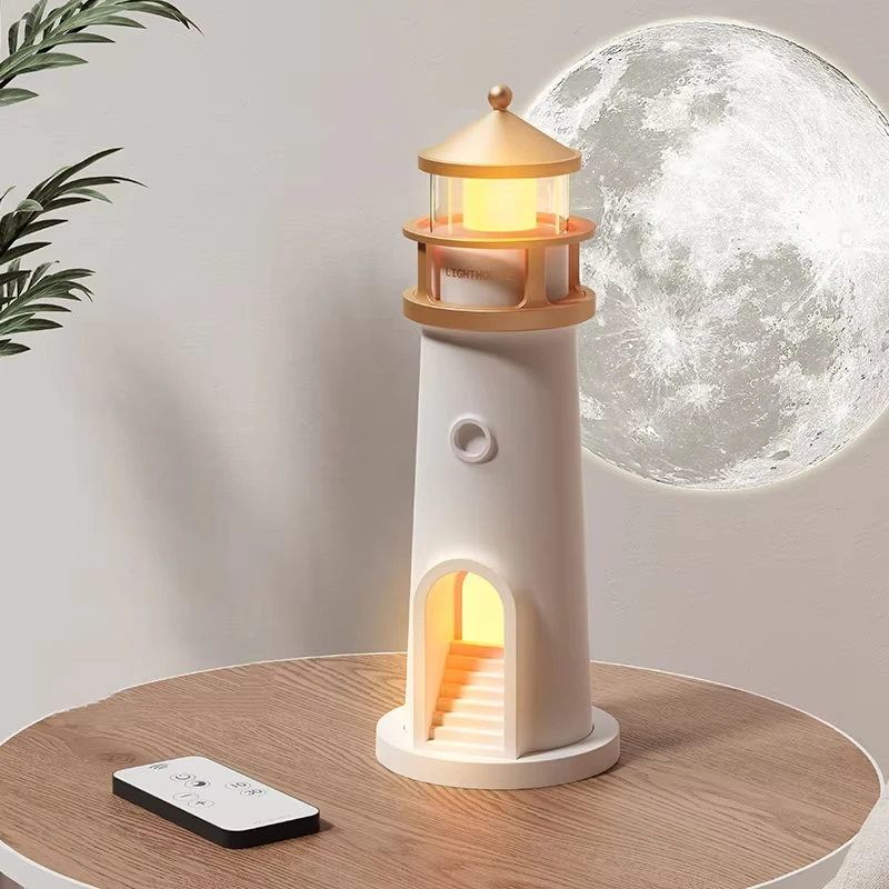 Moon Projection Lights Lighthouse Motion Sensor Night Lights Body Sensor Adjustable Lighthouse Ambient Lights