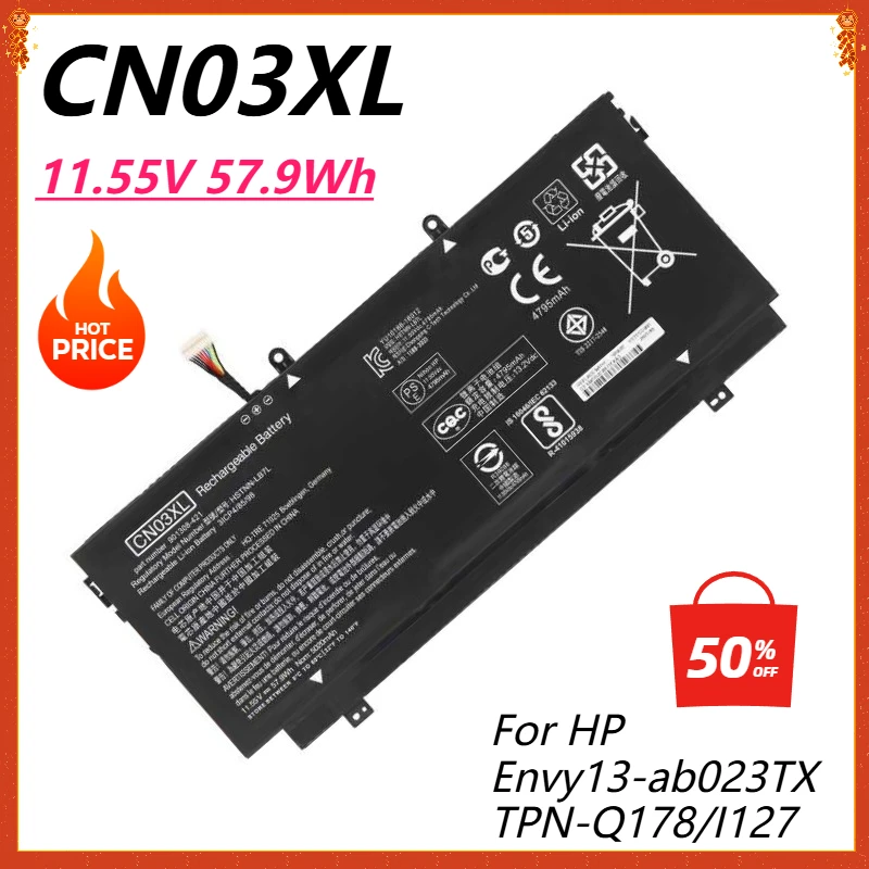 

Аккумулятор для ноутбука CN03XL для HP CN03057XL HSTNN-LB7L 13-AB000NI 13-AB000 13-AB000NA 13-AB000NC 13-ab000nd 13-AB000NE 13-ab023TX