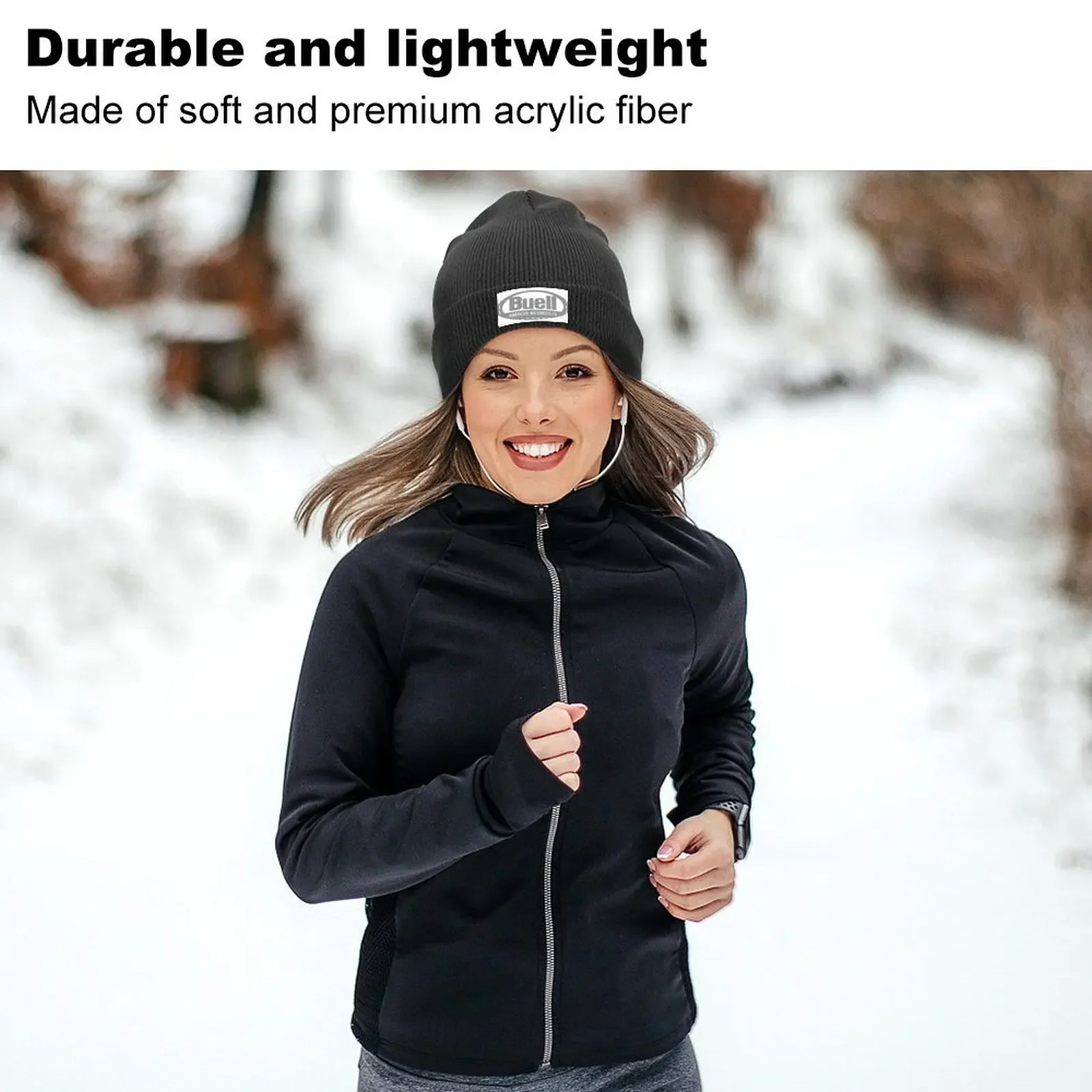 BUELL Strickmütze Designer Mütze Rugby Baseball Herren Damen