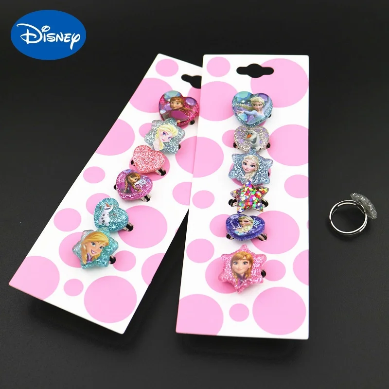 

Disney Princess Ring Anime Cartoon Frozen Princess Elsa Anna Children's Cosplay Adjustable Ring Jewelry Accessories Girls Gift