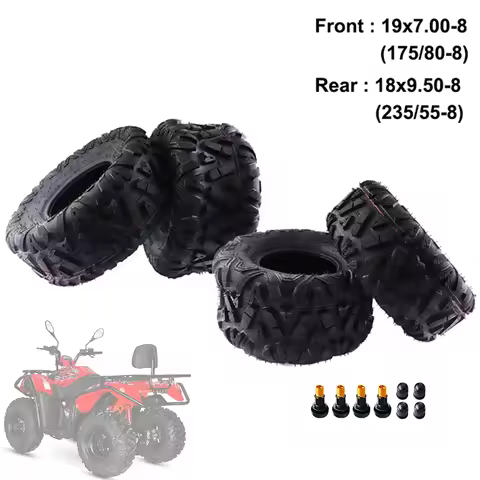 1 Set 8" Off-road Tubeless Tires Front 19x7.00-8 Rear 18x9.50-8 Tyre For ATV Go Kart UTV Buggy Utility Cart Quad Bike