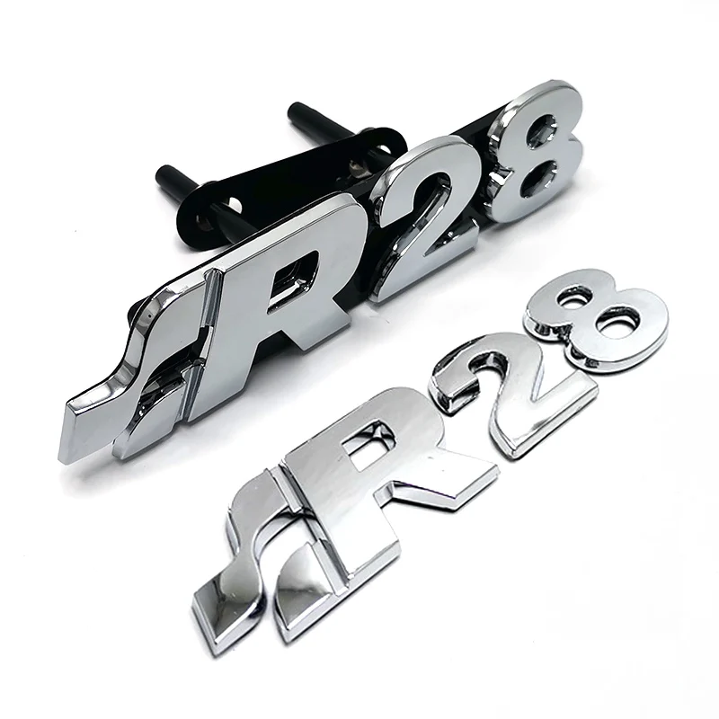 Chrome Color R28 Grill Hood Car Emblems Rear Trunk Auto Sign logos