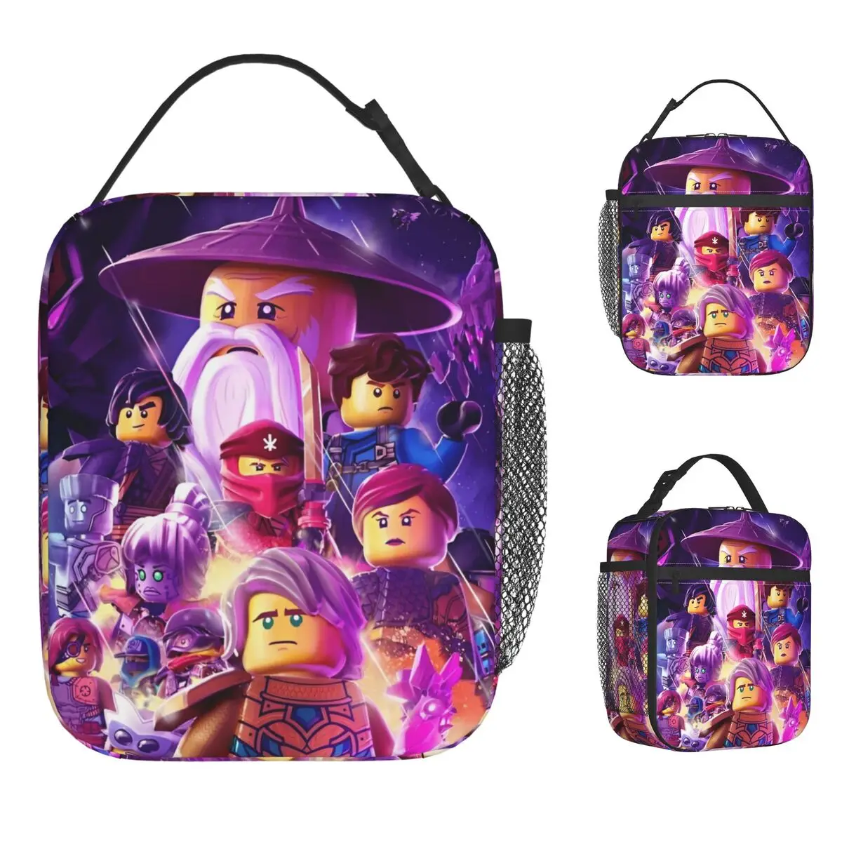 

N-Ninjagos аниме кристаллизированная изолированная сумка для обеда большая научная фантазия контейнер для еды сумка-холодильник ланч-бокс сумка для колледжа пикник
