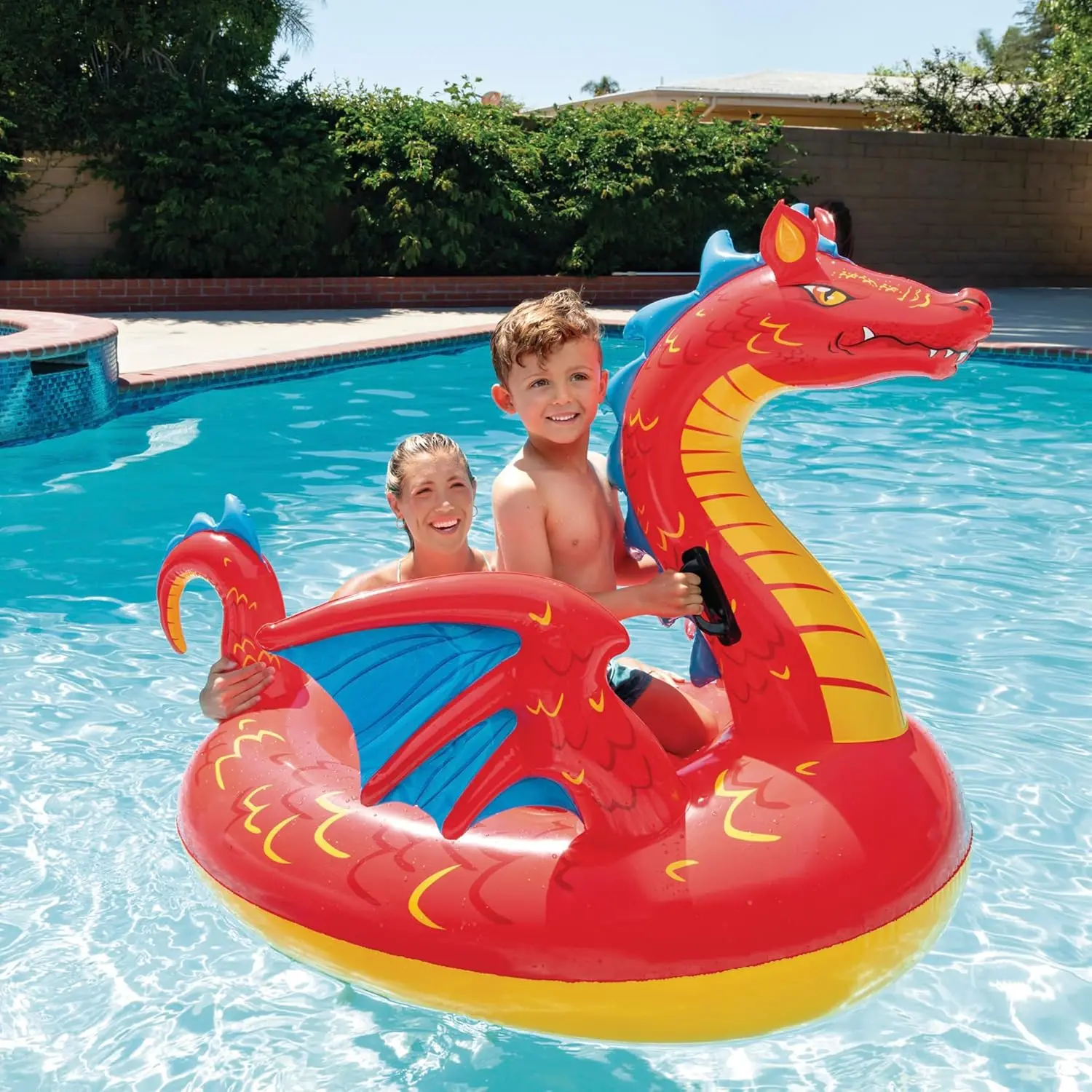 Grande inflável Mystical Dragon Ride-On Water Toy, 2 alças duráveis, diversão ao ar livre, R3 + Kids, meninos e meninas, melhor presente, verão