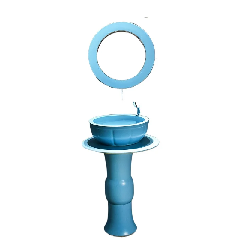 

Керамический умывальник для лица, встроенный умывальник, синий умывальник, напольный умывальник, креативный умывальник для ванной комнаты