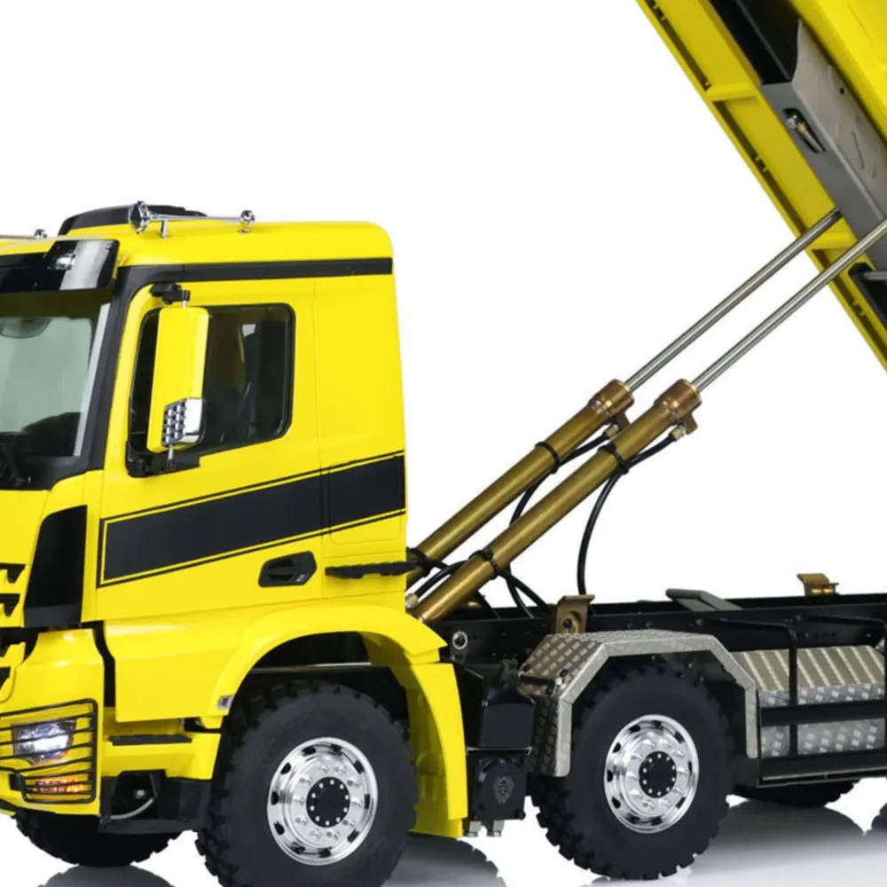 

1/14 LESU 3363 Металлический роликовый самосвал Гидравлический радиоуправляемый самосвал 8x8 Автомобиль с мусорным баком RTR I6S Световая звуковая система RC Toys Модель