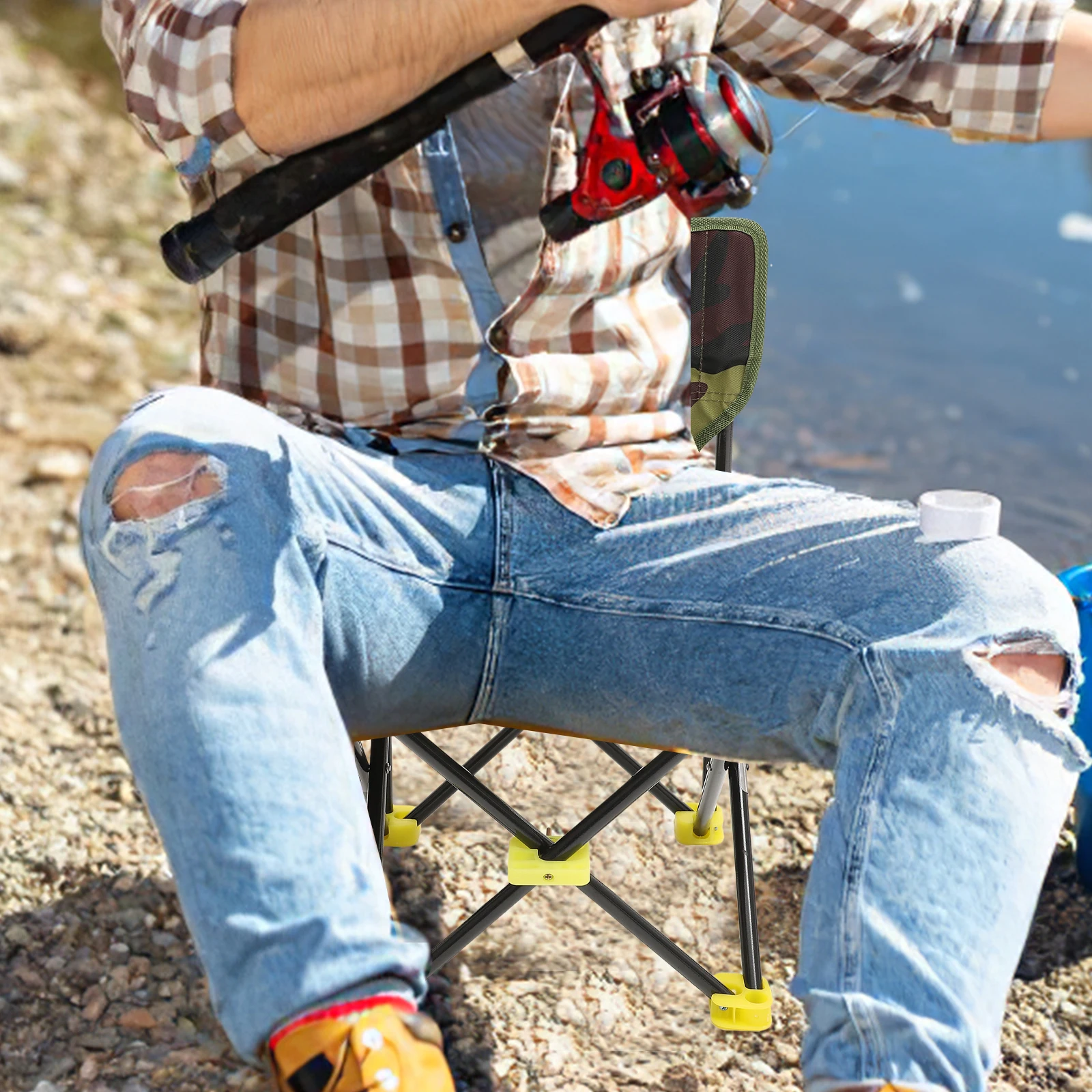 

Folding Fishing Chair Premium Oxford Cloth Heavy Duty Portable Outdoor Camping Stool Compact Foldable Seat