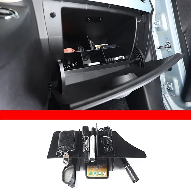 For Fiat 500 Abarth 595 695 2016-2023 ABS Black Car Styling Car Glove Box Divider Car Interior Modification Accessories