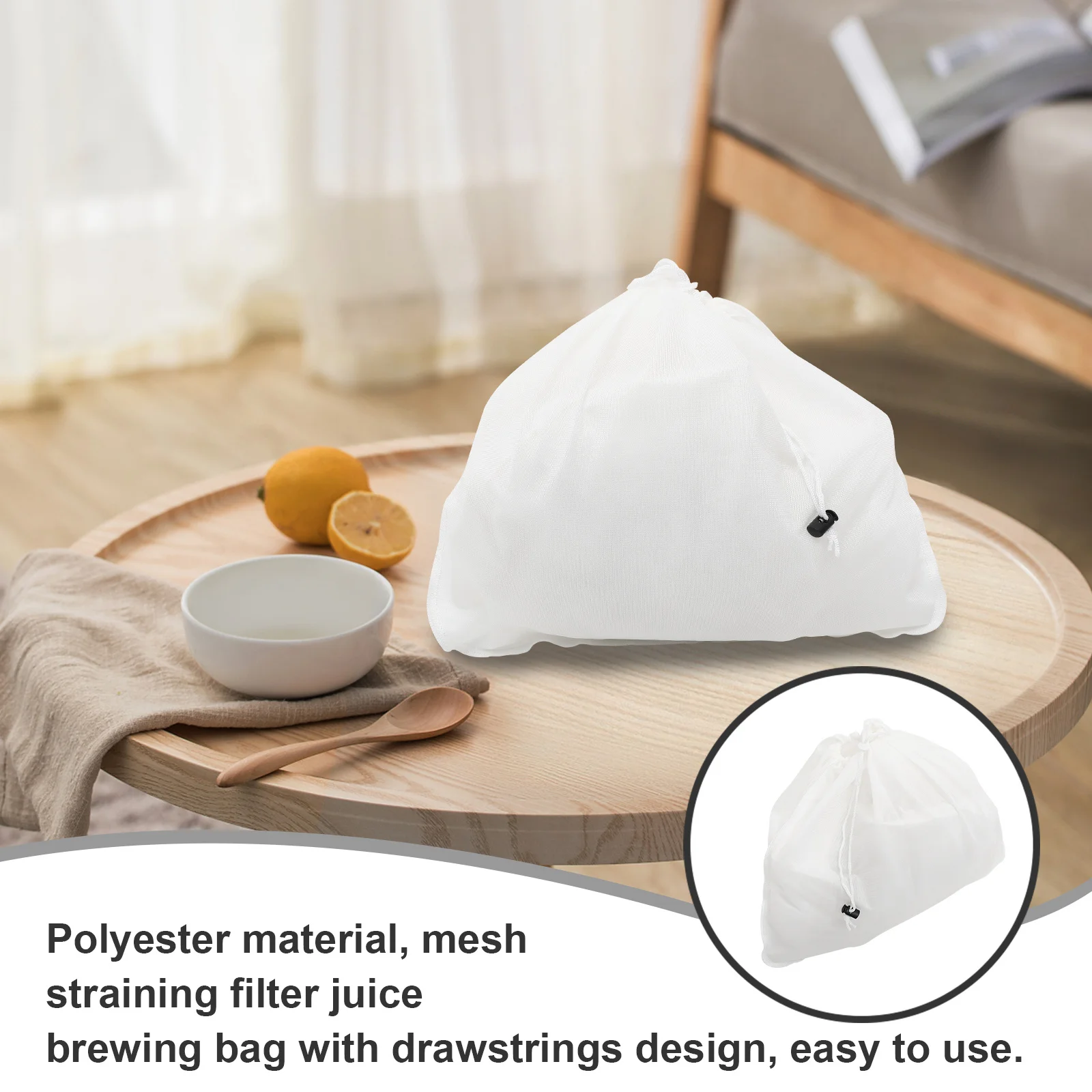 

Juice Brew Filter Bag Reusable Large Mesh Straining Bag for Wine Making Milk Tea Soybean Milk Easy Clean Air Dry