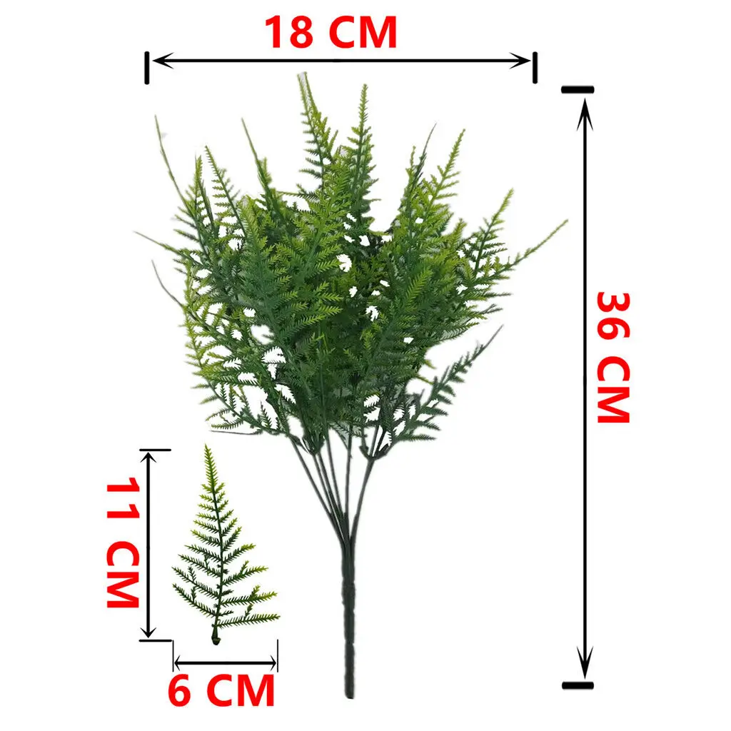 1PC 35 Leaves Green Foliage Artificial Emulation Asparagus Fern Bush Decoration